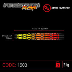 Rzutki stalowe Winmau Firestorm Flame 21g, 23g, 25g