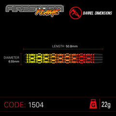 Rzutki stalowe Winmau Firestorm Flame 22g, 24g, 26g
