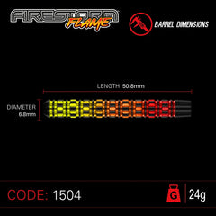 Rzutki stalowe Winmau Firestorm Flame 22g, 24g, 26g
