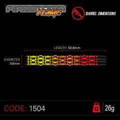 Rzutki stalowe Winmau Firestorm Flame 22g, 24g, 26g