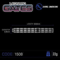 Rzutki stalowe Winmau Leonard Gates 22g, 24g
