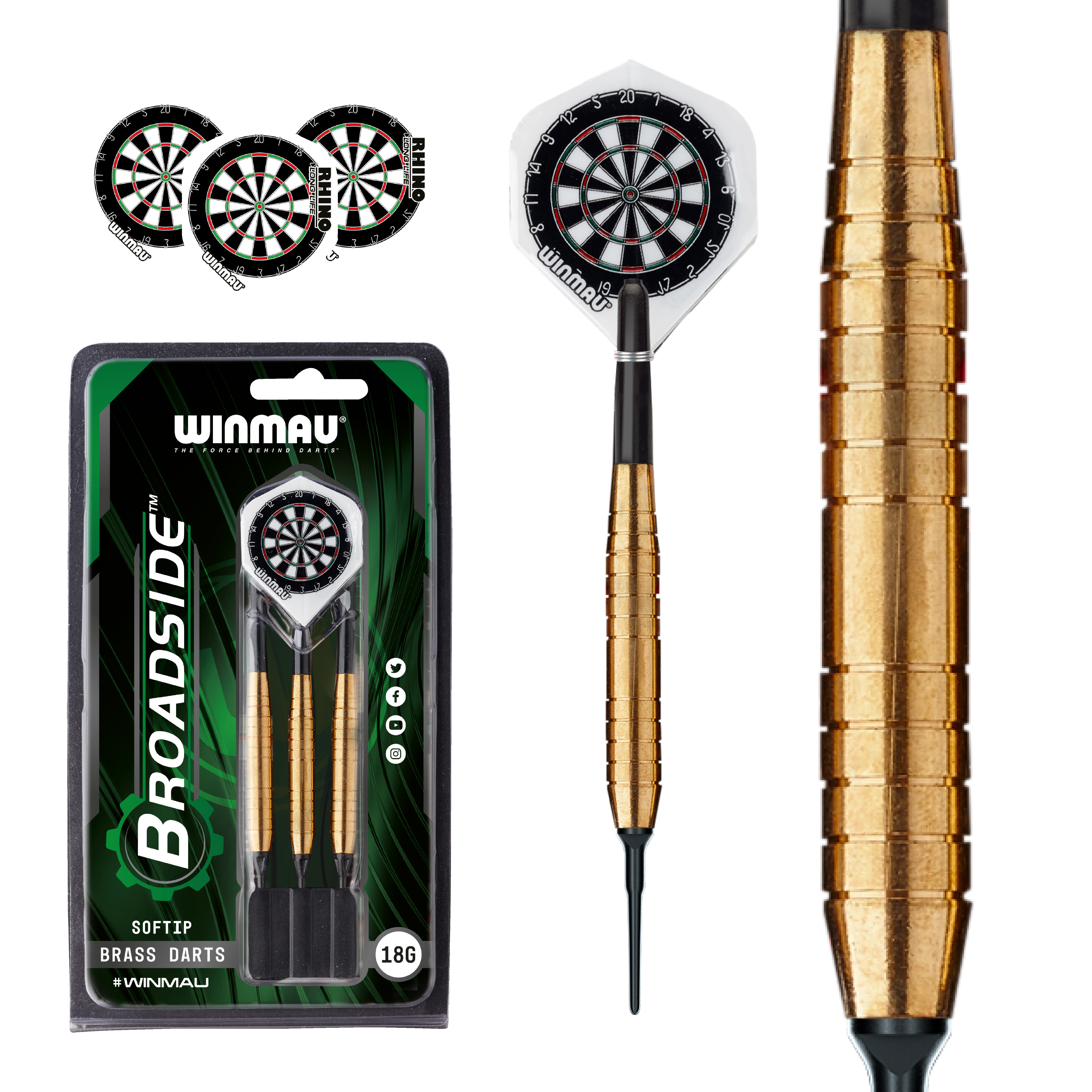 Winmau Broadside Brass Softdarts 18g