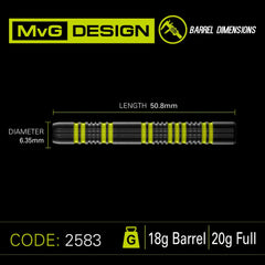 Winmau Michael Van Gerwen MvG 85% Range Softdarts 20g