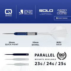 Harrows GEO Parallel Quick Point Steeldarts 23g, 24g, 25g