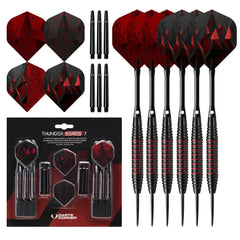 Thunder Series 1 - Steeldarts Brass - 2 Sets Darts - M3 - Black & Red - 23g