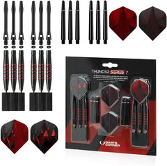 Thunder Series 1 - Steeldarts Brass - 2 Sets Darts - M4 - Black & Red - 21g