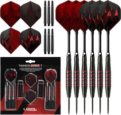 Thunder Series 1 - Steeldarts Brass - 2 Sets Darts - M4 - Black & Red - 21g