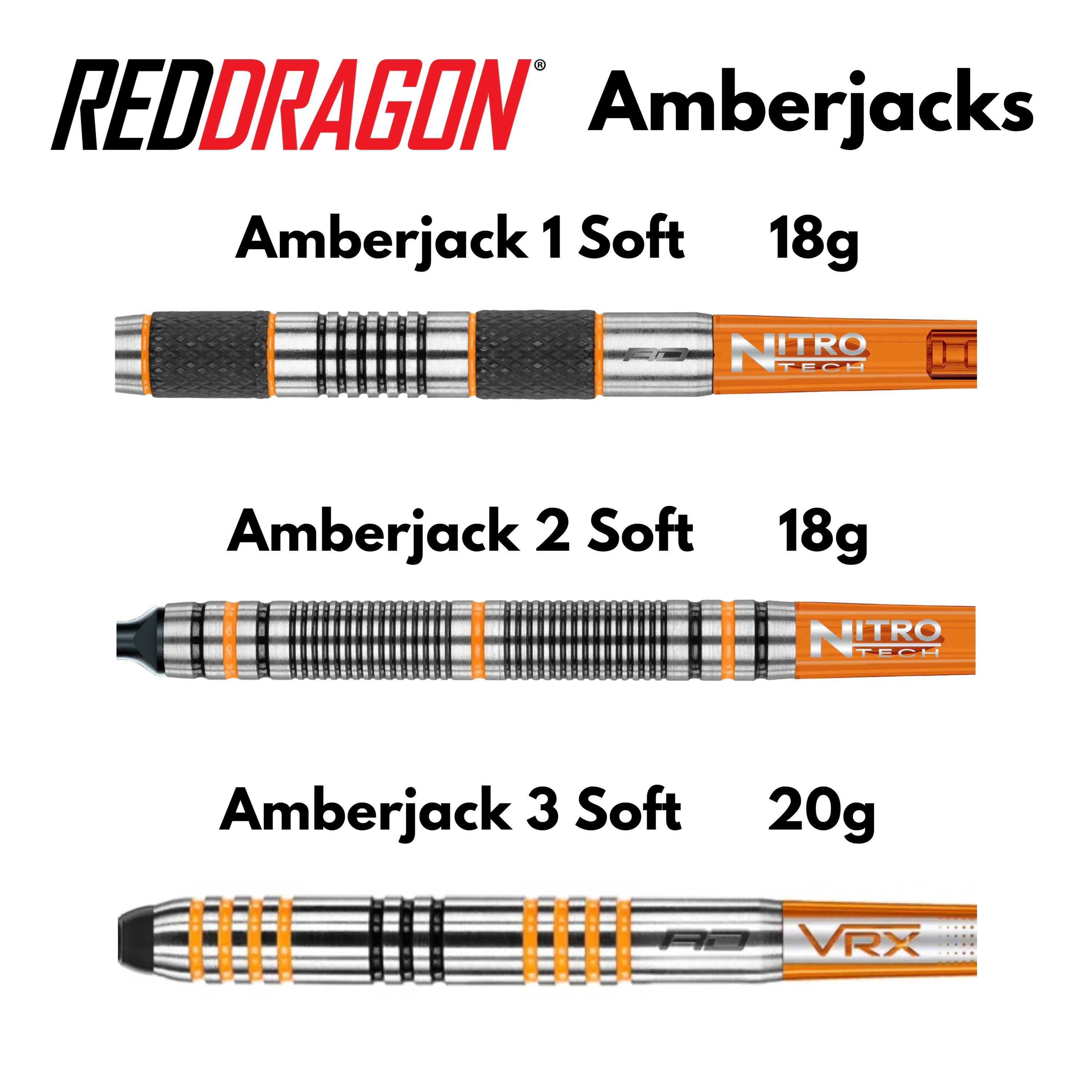 Red Dragon Amberjack 1,2  Softdarts 18g