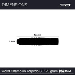 Red Dragon Peter Wright World Champion Torpedo SE Steeldarts 23g, 25g