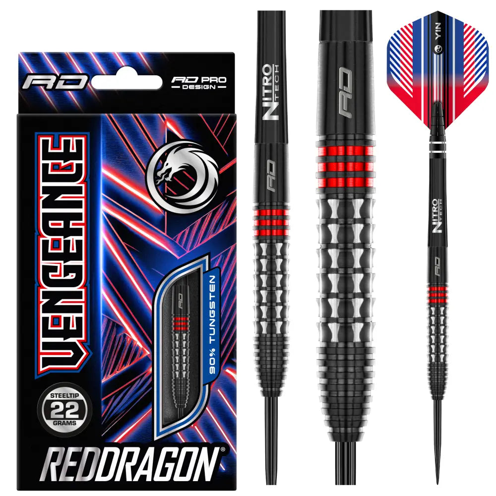 Red Dragon Vengeance Red Steeldarts 22g, 24g