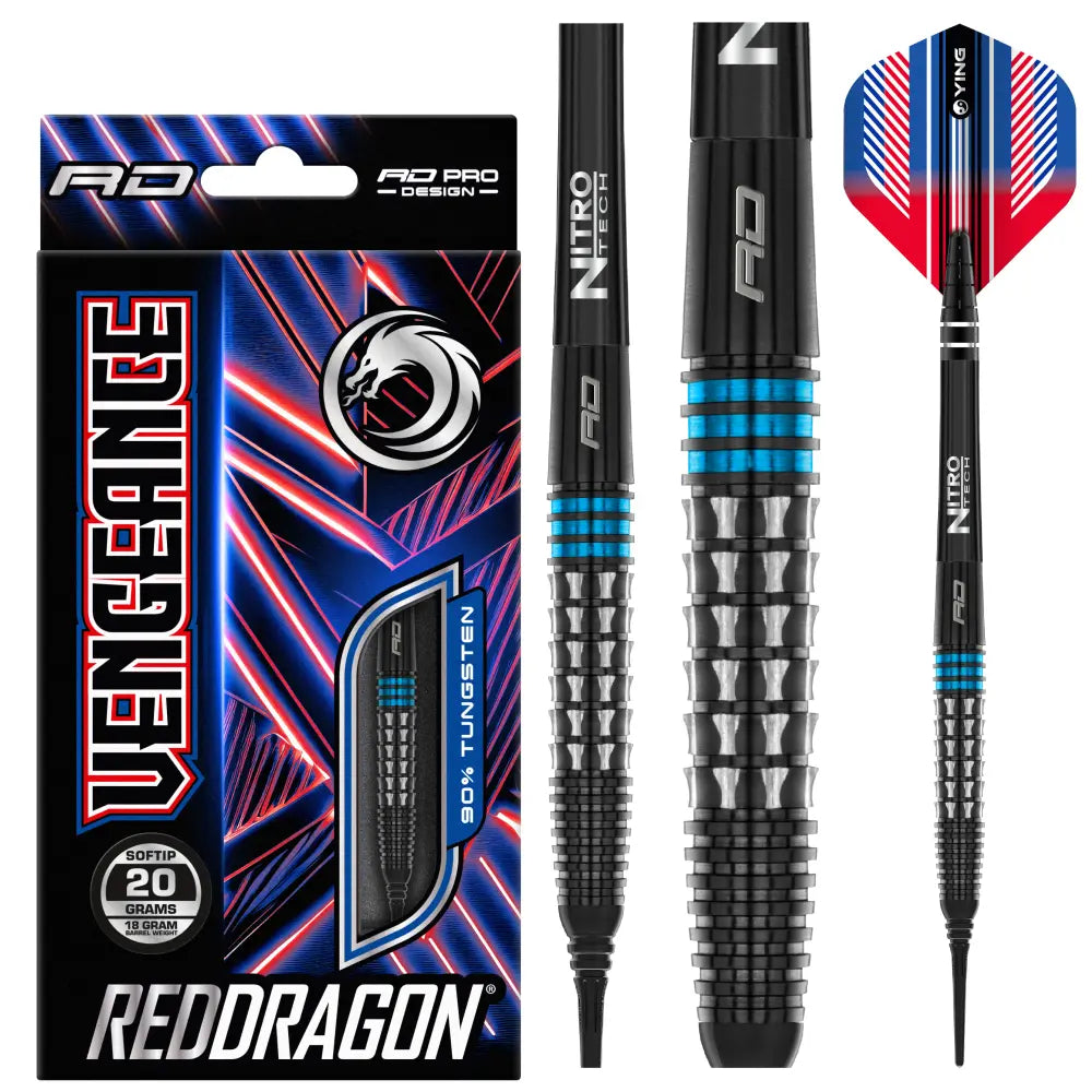 Miękkie rzutki Red Dragon Vengeance Blue 20g