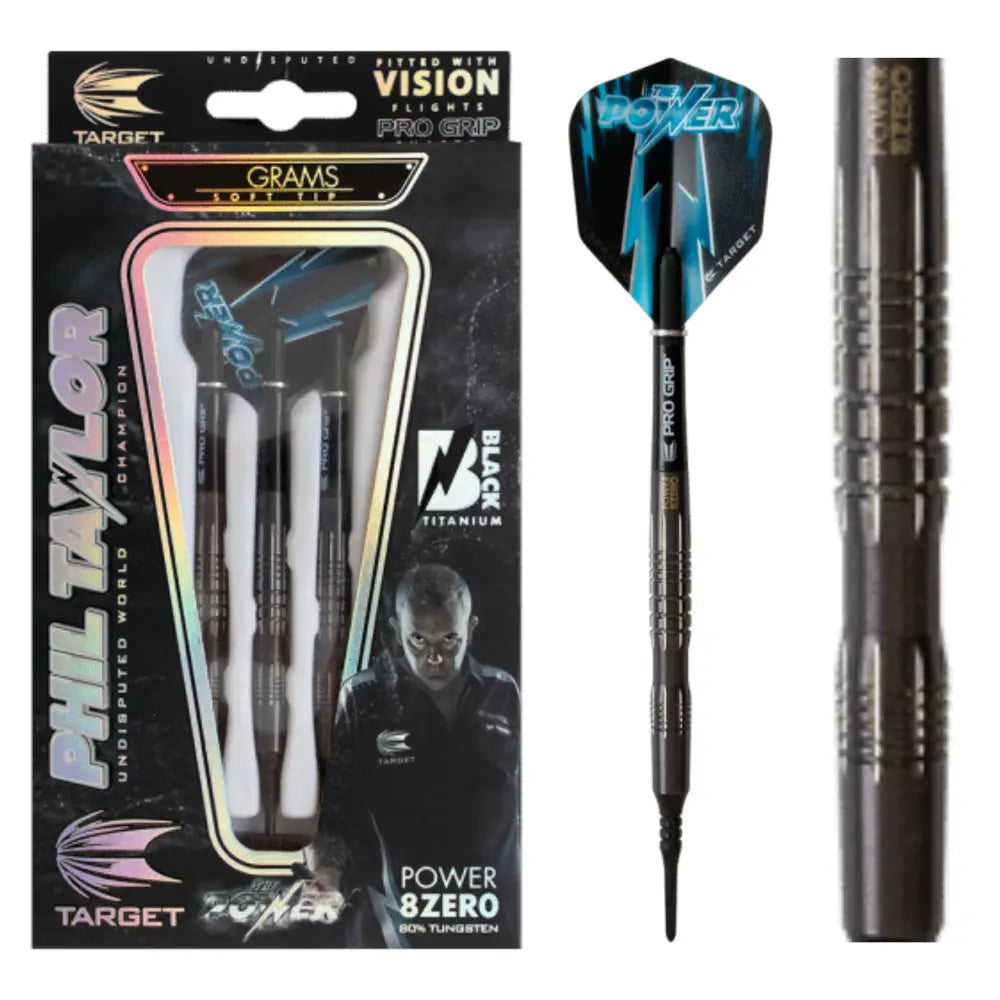 Target Phil Taylor 8Zero Black Titanium 2016 Miękkie rzutki - 18g