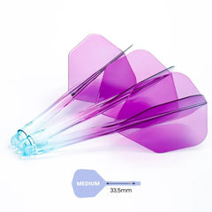 Caliburn SUP Flights - Moulded Flight & Shaft - Standard No6 - Two Tone - Blue - Purple - Medium 33.5 mm - FutureDart