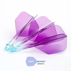 Caliburn SUP Flights - Moulded Flight & Shaft - Standard No6 - Two Tone - Blue - Purple - Short 21.5 mm - FutureDart
