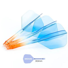 Caliburn SUP Flights - Moulded Flight & Shaft - Standard No6 - Two Tone - Orange - Blue - Medium 33.5 mm - FutureDart