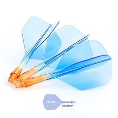 Caliburn SUP Flights - Moulded Flight & Shaft - Standard No6 - Two Tone - Orange - Blue - Short 21.5 mm - FutureDart