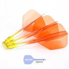 Caliburn SUP Flights - Moulded Flight & Shaft - Standard No6 - Two Tone - Yellow - Orange - Medium 33.5 mm - FutureDart