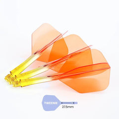 Caliburn SUP Flights - Moulded Flight & Shaft - Standard No6 - Two Tone - Yellow - Orange - Tweenie 27.5 mm - FutureDart