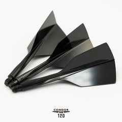 Condor - CONDOR AXE 120 NARROW Shape Flight Stems Shafts - Flights - Black - S= 18mm - FutureDart