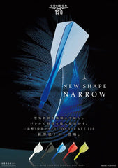 Condor - CONDOR AXE 120 NARROW Shape Flight Stems Shafts - Flights - Neon Yellow - S= 18mm - FutureDart