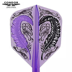 Condor Zero Stress Feather Small Flight Stems Shafts - Clear Purple - S= 21.5mm - FutureDart