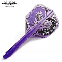 Condor Zero Stress Feather Small Flight Stems Shafts - Clear Purple - S= 21.5mm - FutureDart