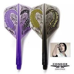 Condor Zero Stress Feather Small Flight Stems Shafts - Clear Purple - S= 21.5mm - FutureDart