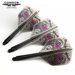 Condor Zero Stress Heart Small Flight Stems Shafts - Clear Black - S= 21.5mm - FutureDart