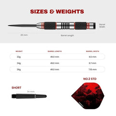 Designa Vampires V2 Steeldarts 22g, 24g, 26g - M1 - 22g - FutureDart