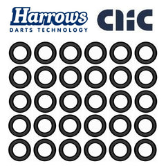 Harrows Clic System Flights Dartschaft Schäfte Shaft O - Ringe - O - Ringe 30 Stück - O - Ring Spin Stopper - Black - FutureDart