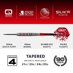 Harrows Damon Heta Series 4 Quick Point Steeldarts 21g, 23g, 24g, 25g - 21g - FutureDart