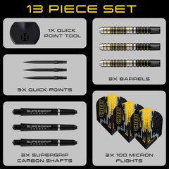 Harrows Dave Chisnall Chizzy 90% Series 1 Quick Point Steeldarts 21g, 22g, 23g, 24g, 25g, 26g - 21g - FutureDart