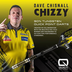 Harrows Dave Chisnall Chizzy 90% Series 1 Quick Point Steeldarts 21g, 22g, 23g, 24g, 25g, 26g - 21g - FutureDart