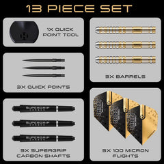 Harrows Dave Chisnall Chizzy 90% Series 2 Quick Point Steeldarts 21g, 22g, 23g, 24g, 25g, 26g - 21g - FutureDart
