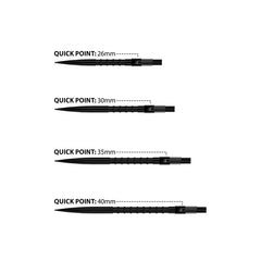 Harrows HM Grip Quick Points Black, Gold, Silver - Schwarz - 26 mm - FutureDart