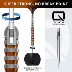 Harrows Luke Woodhouse Series 3 Quick Point Steeldarts 21g, 23g, 25g - 21g - FutureDart