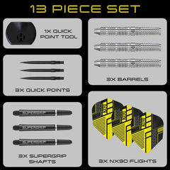 Harrows NX90 Parallel 90% Quick Point Steeldarts 22g, 23g, 24g, 26g - 22g - FutureDart