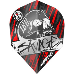 Harrows Savage No2 Flights - Red/Silver - FutureDart