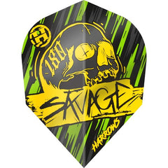 Harrows Savage No2 Flights - Yellow/Green - FutureDart