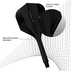 Harrows Solo: Integrated Flight and Shaft No6 - Short 20mm - Black - FutureDart