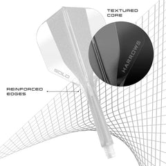 Harrows Solo: Integrated Flight and Shaft No6 - Short 20mm - Black - FutureDart