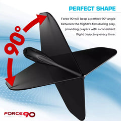 Mission Force 90 Moulded Flight & Shaft System - 3 Farben, Längen & Flightformen - Standard No2 - Short - Black - FutureDart