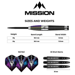 Mission Occult Black & Coral PVD Steeldarts 23g, 25g - 23g - FutureDart