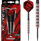 Mission Paradox Steeldarts - Straight - M1 - Electro Black & Red 21g, 23g, 25g
