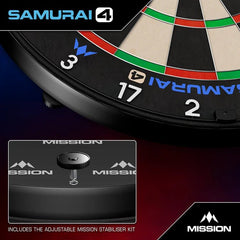 Mission Samurai 4 Dartboard Professional - Ultrafeine weiße Spinne - FutureDart