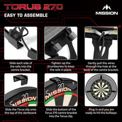 MISSION Torus 270 Grad Dartboard Beleuchtung LED USB - C - Schwarz - FutureDart