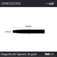 Red Dragon Dragonfly 95 Black - Tapered Steeldarts 23g, 25g - 25g - FutureDart