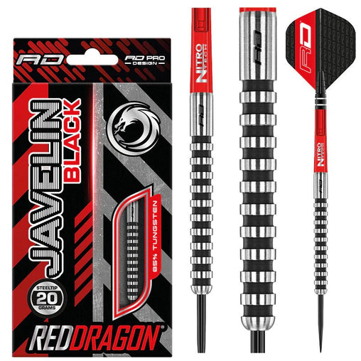 Red Dragon Javelin Black Steeldarts 20g, 22g, 24g, 26g - 20g - FutureDart