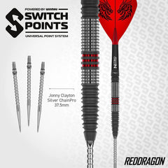 Red Dragon Jonny Clayton Hiraeth Switch Point Steeldarts 22g, 23g - 22g - FutureDart