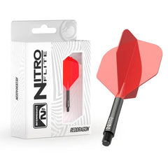 Red Dragon Nitro Flite Integrated Flight and Shaft No2 - Black - Red - Intermediate 22.5mm - FutureDart